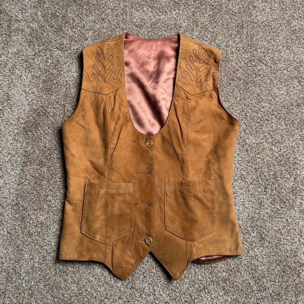 VINTAGE Y & W SUEDE WESTERN STYLE VEST